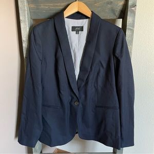 J Crew Parke Blazer Jacket in Navy Wool Flannel Career Office Work Wear